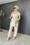 Angora Detaylı Yelekli Takım