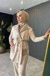 Angora Detaylı Yelekli Takım