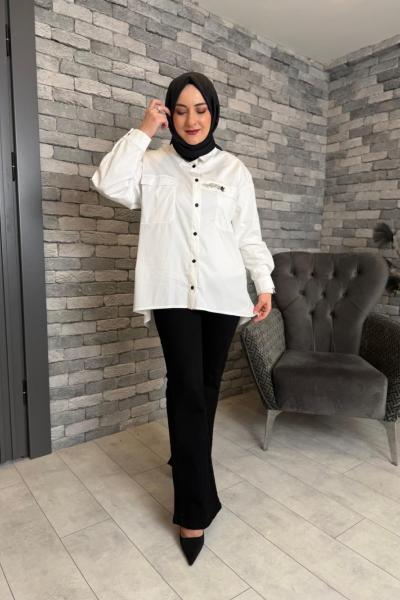 Arkası Allerli Bağlamalı Gömlek