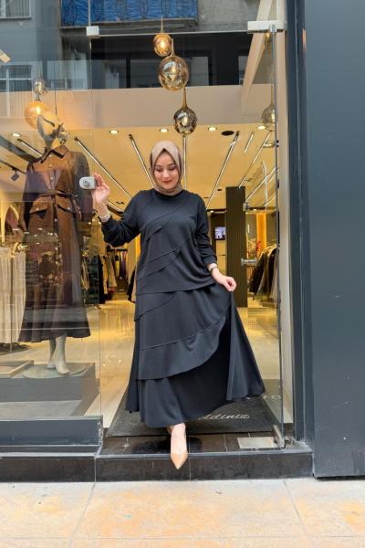 Asimetrik Detay Etekli Takım