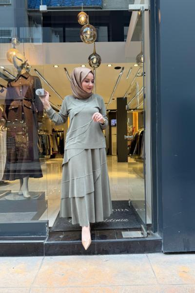 Asimetrik Detay Etekli Takım