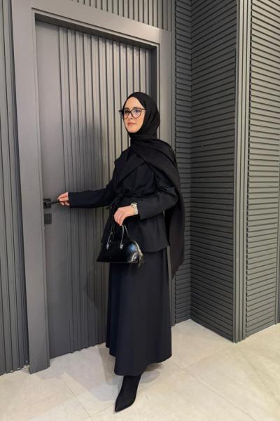 Bağlama Detaylı Asel Etekli Takım