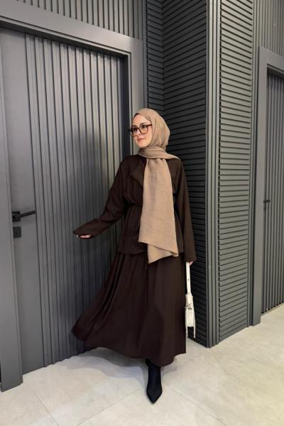 Bağlama Detaylı Asel Etekli Takım