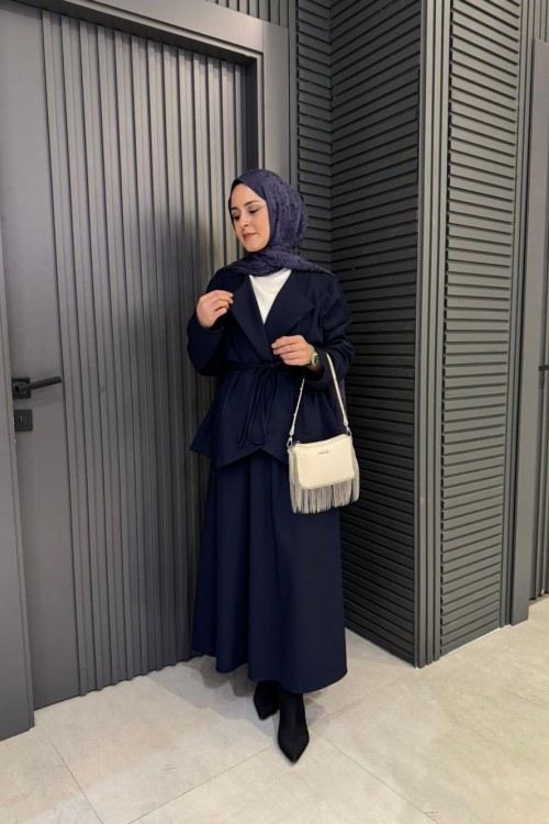 Bağlama Detaylı Asel Etekli Takım