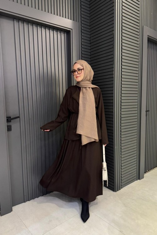 Bağlama Detaylı Asel Etekli Takım