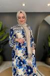 Batik Desenli Cepli Viskon Elbise