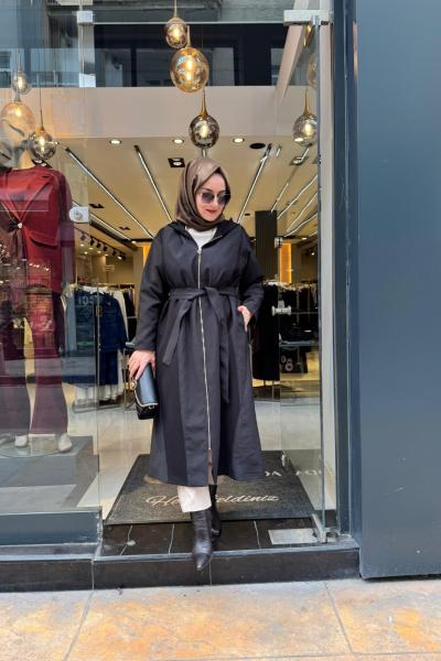 Biye Detaylı Fermuarlı Dubai Garnili Kap