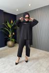 Biye Detaylı Şalvar Bambu Pantolon Takım