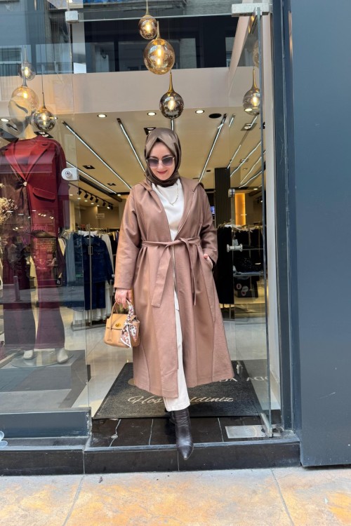 Biye Detaylı Fermuarlı Dubai Garnili Kap