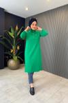 Broş Detaylı Tunik Yeşil