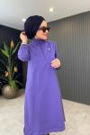 Broş Detaylı Tunik Lila