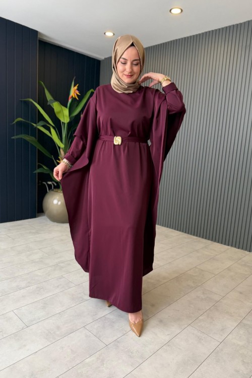 Broş Detaylı Dubai Elbise