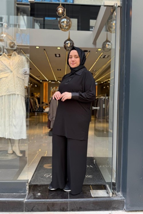 Broş Detaylı Pantolon Takım