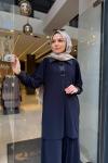 Broş Detaylı Pantolon Takım
