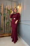Büzgü Detaylı Adriana Elbise