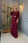 Büzgü Detaylı Adriana Elbise