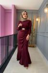 Büzgü Detaylı Adriana Elbise