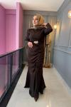 Büzgü Detaylı Adriana Elbise