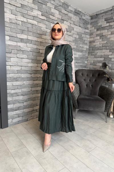 Cebi Baskılı Eteği Kraşlı Takım