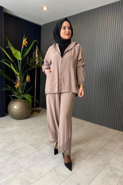 Cep Arma Detaylı Pantolonlu Takım