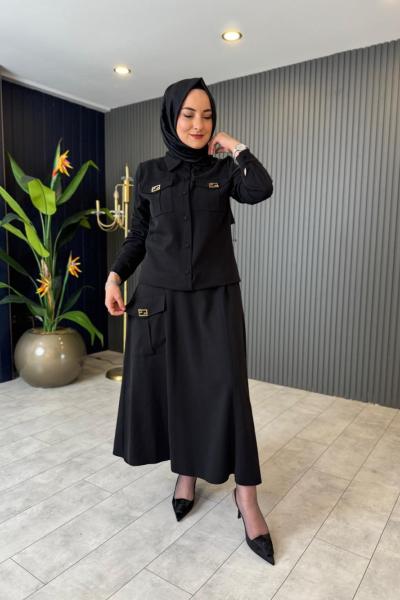 Cep Kapak Detaylı Tensel Etekli Takım