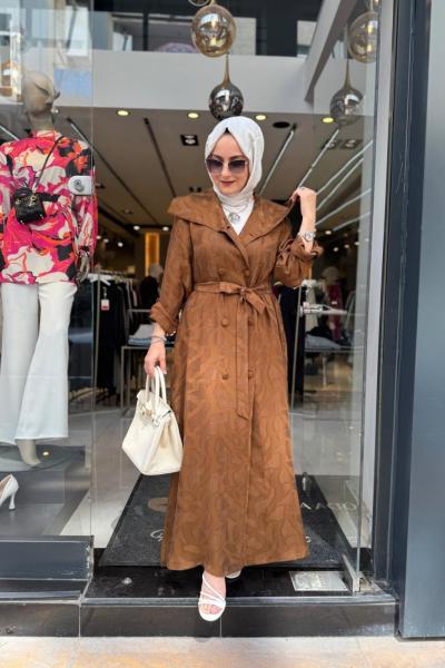 Çift Düğmeli Tam Boy Ferace/Kap