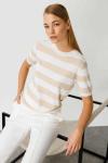 Çizgili Kısa Kollu Bluz