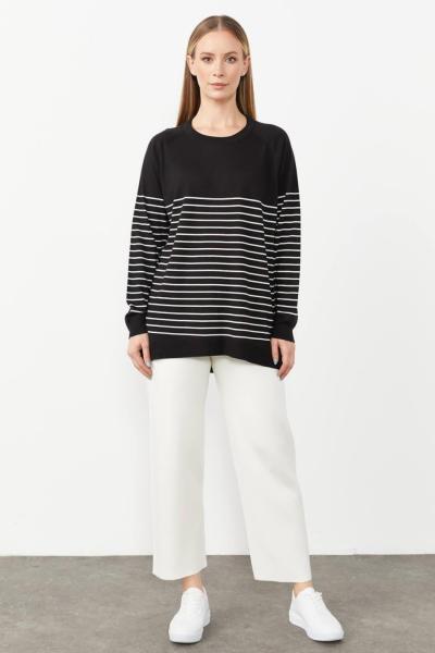 Çizgili Triko Bluz