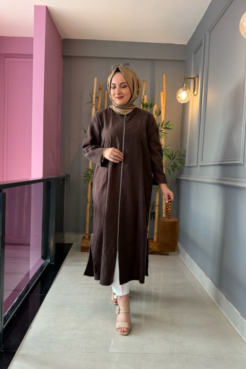 Fermuarlı Oversize Kap