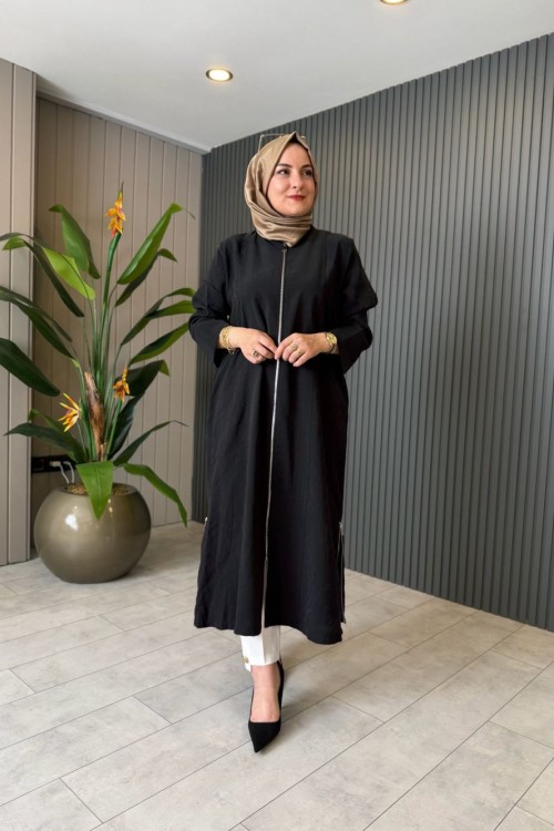 Fermuarlı Oversize Kap