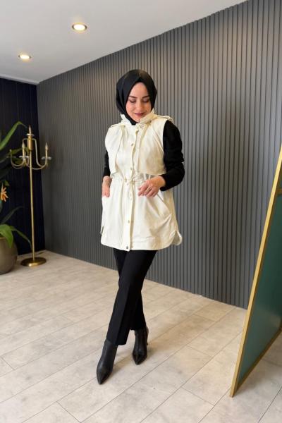 File Astarlı Kapüşonlu Yelek