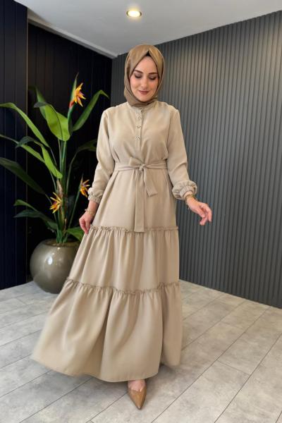 Fiyonk Düğmeli Elbise