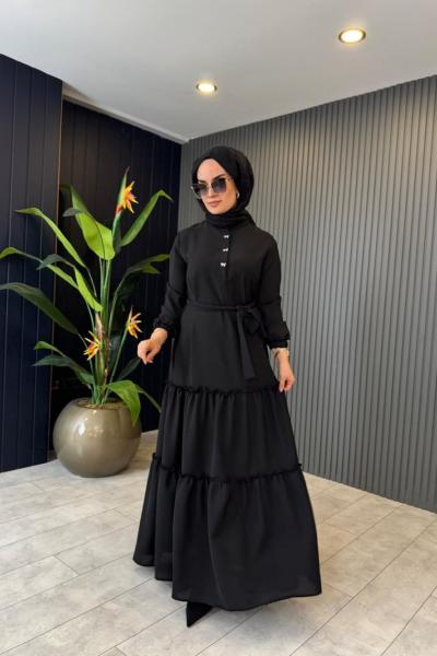 Fiyonk Düğmeli Elbise