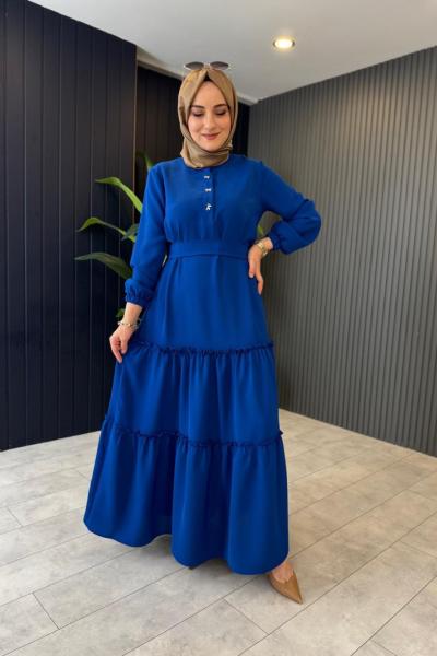 Fiyonk Düğmeli Elbise