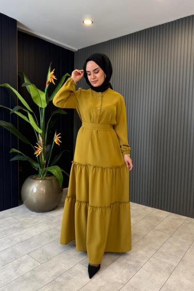 Fiyonk Düğmeli Elbise