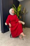 Flora Kemerli Balon Kol Elbise
