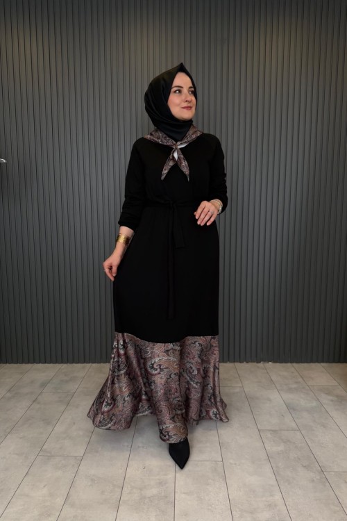 Fular Detaylı Oxford Tasarım Elbise