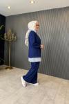 Gömlek Detaylı İkili Pantolonlu Takım