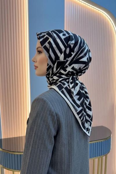 Harf Baskılı Twill İpek Eşarp