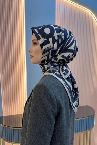 Harf Baskılı Twill İpek Eşarp