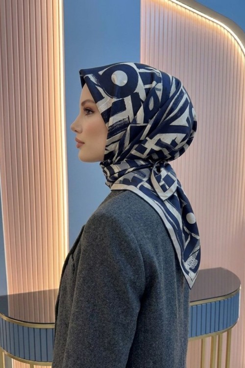 Harf Baskılı Twill İpek Eşarp