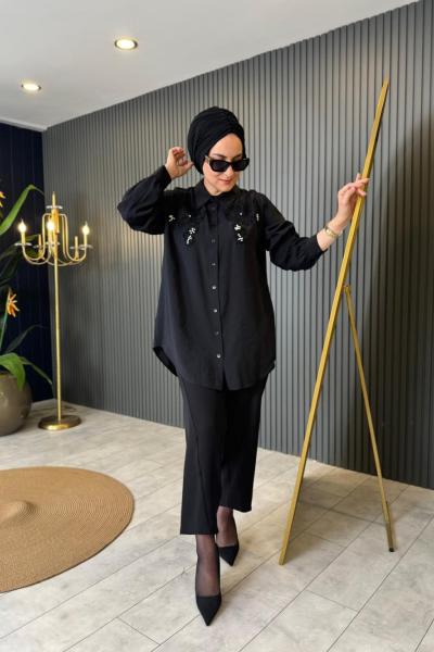 İnci Detaylı Gömlek