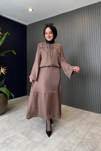 Kalları Bağcık Detay Qupra Etek Takım