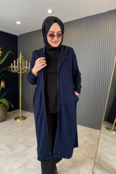 Kapüşonlu Fermuarlı Kap