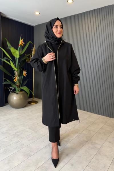 Kapüşonlu Trenç-Kap