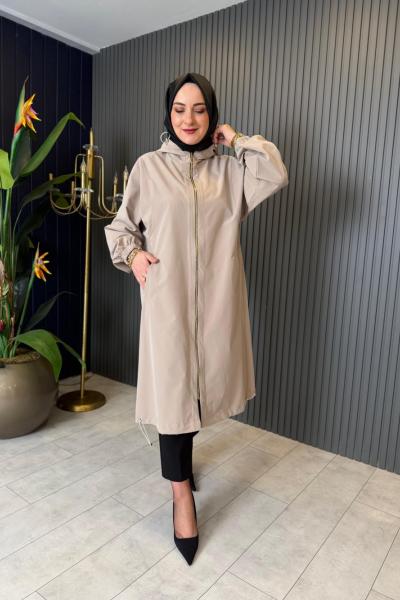 Kapüşonlu Trenç-Kap