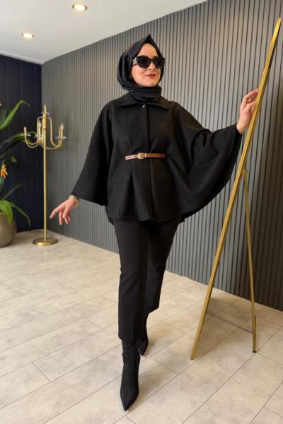 Kemer Detaylı Keçe Panço