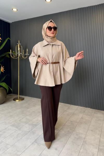 Kemer Detaylı Keçe Panço