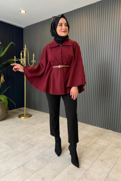 Kemer Detaylı Keçe Panço