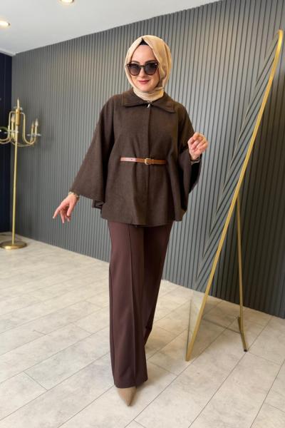 Kemer Detaylı Keçe Panço